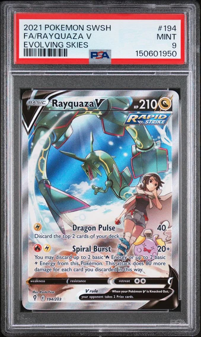 2021 #194 Full Art/Rayquaza V PSA 9 Sword & Shield Evolving Skies