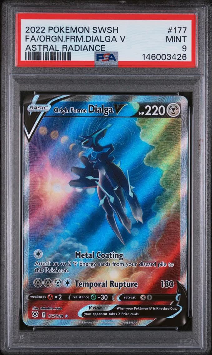 2022 #177 Full Art/Origin Forme Dialga V PSA 9 Sword & Shield Astral Radiance