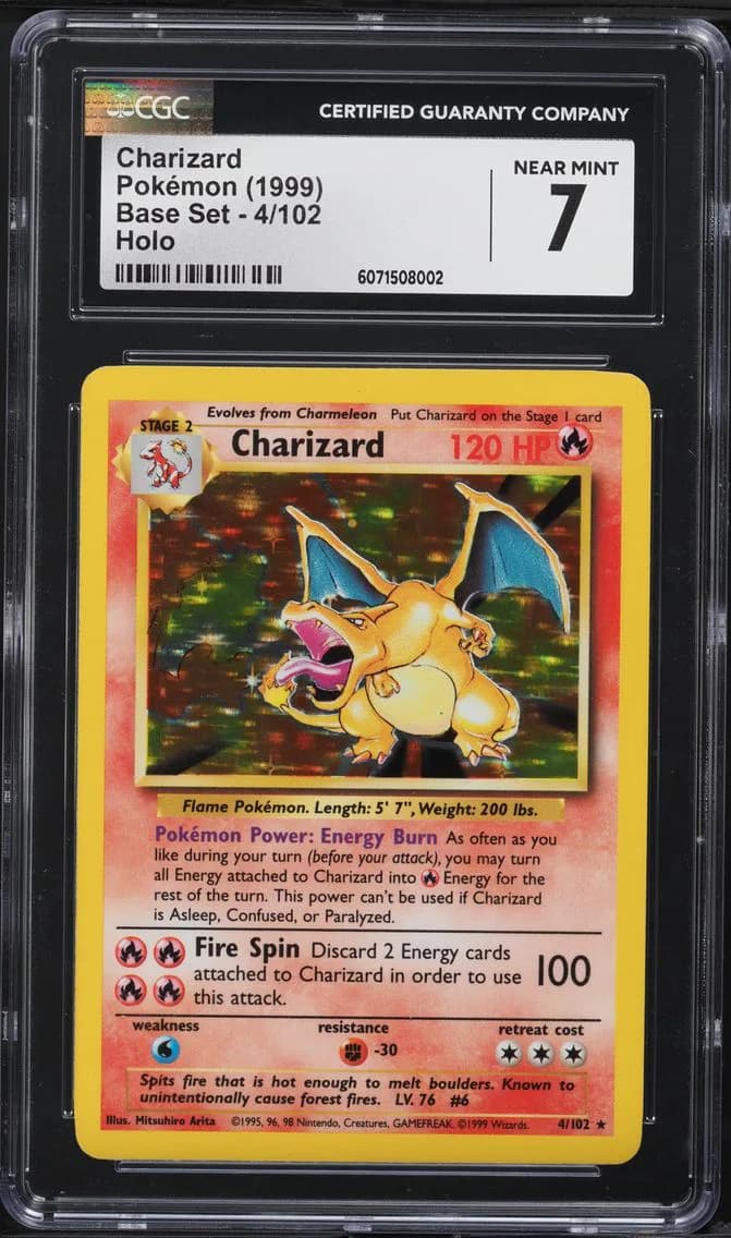 1999 #4 Charizard-Holo CGC 7 Game Pokemon