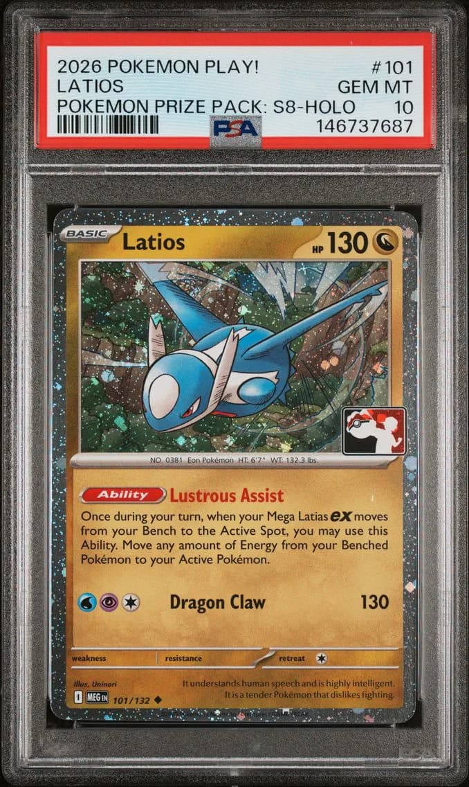 2026 #101 Latios PSA 10 Play! Pokemon Prize Pack: Series 8