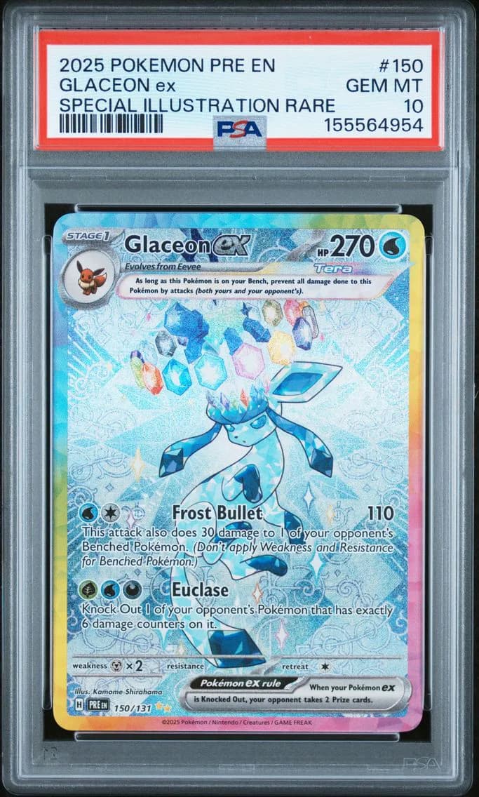 2025 #150 Glaceon EX PSA 10 Pre EN-Prismatic Evolutions