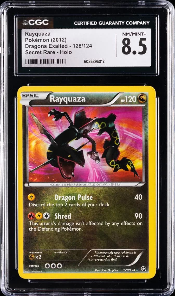 2012 #128 Rayquaza CGC 8.5 Black & White Dragons Exalted Pokemon