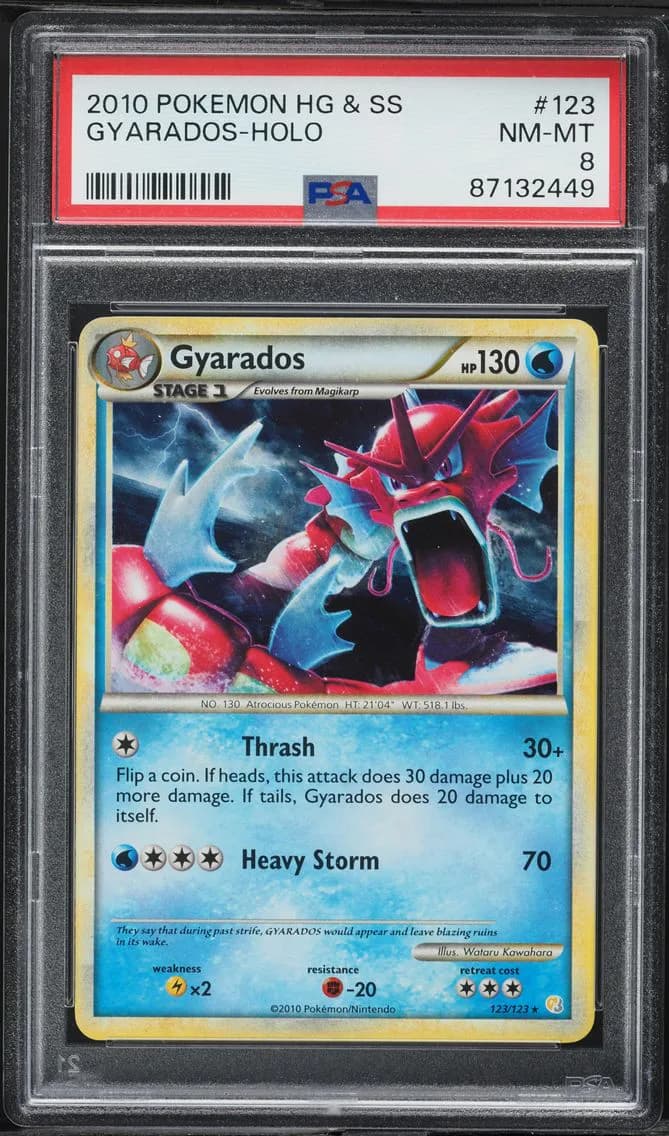 2010 #123 Gyarados-Holo PSA 8 Heartgold & Soulsilver Pokemon