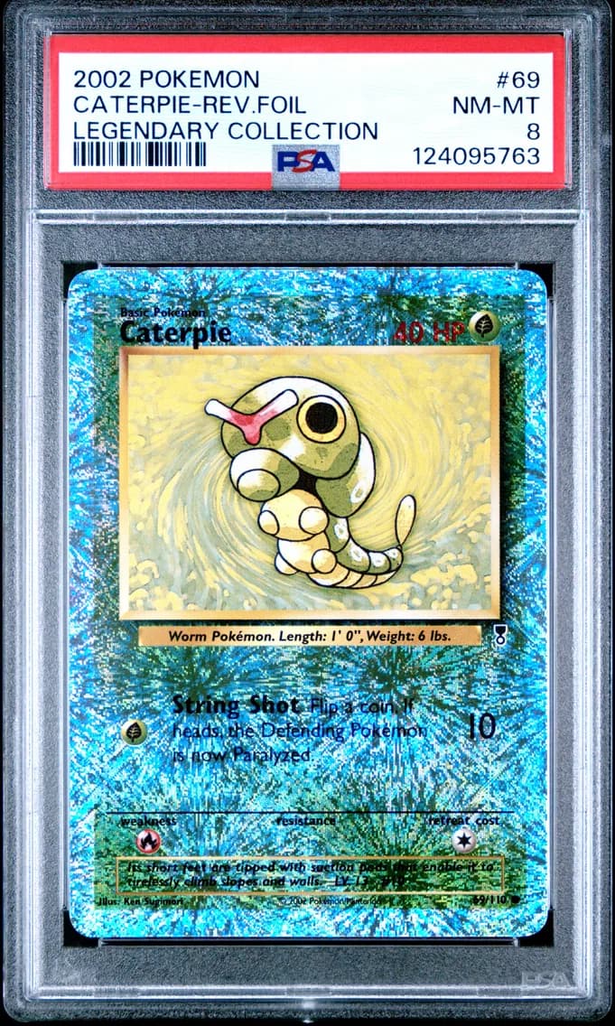 2002 #69 Caterpie-Reverse Foil PSA 8 Legendary Collection