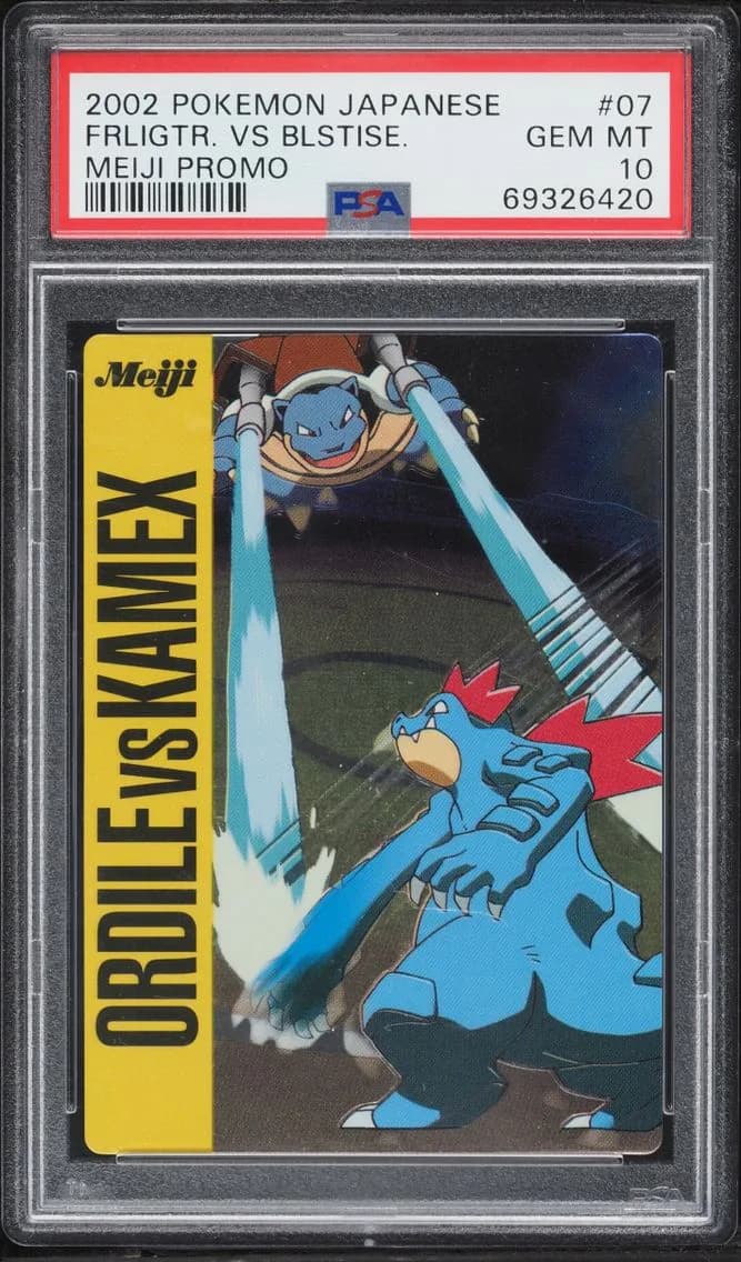 2002 Pokemon Japanese Meiji Promo Feraligatr Vs Blastoise #7 PSA 10 GEM MINT