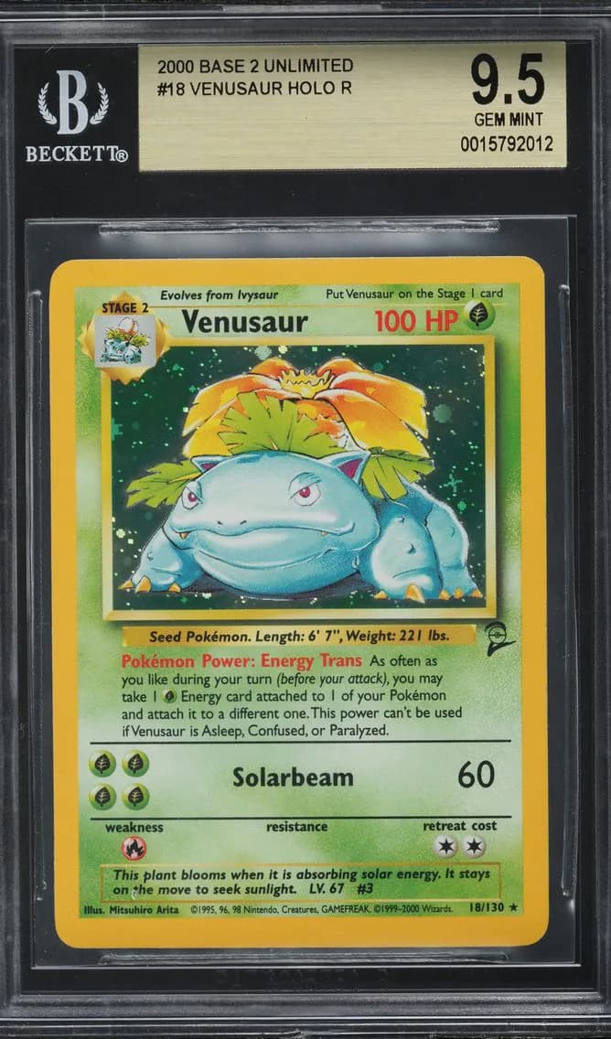 2000 #18 BASE SET 2 HOLO VENUSAUR BGS 9.5 POKEMON