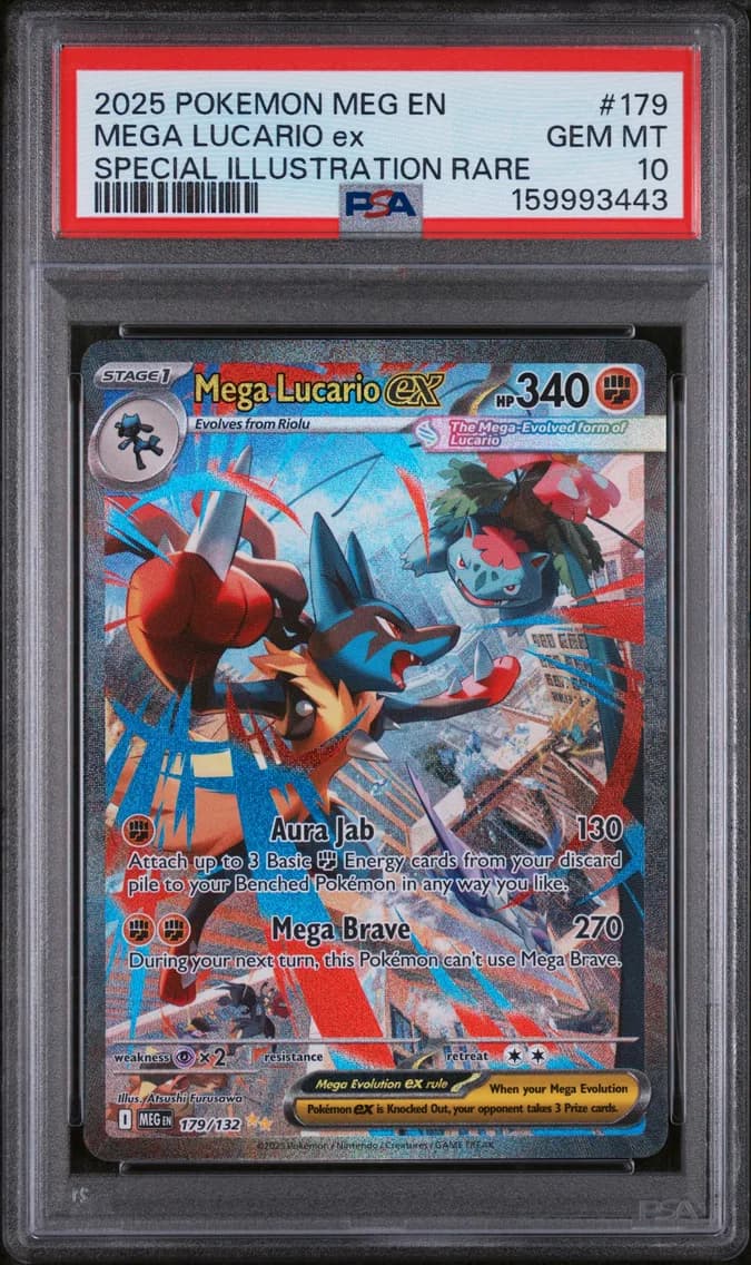 2025 #179 Mega Lucario EX PSA 10 Meg EN-Mega Evolution