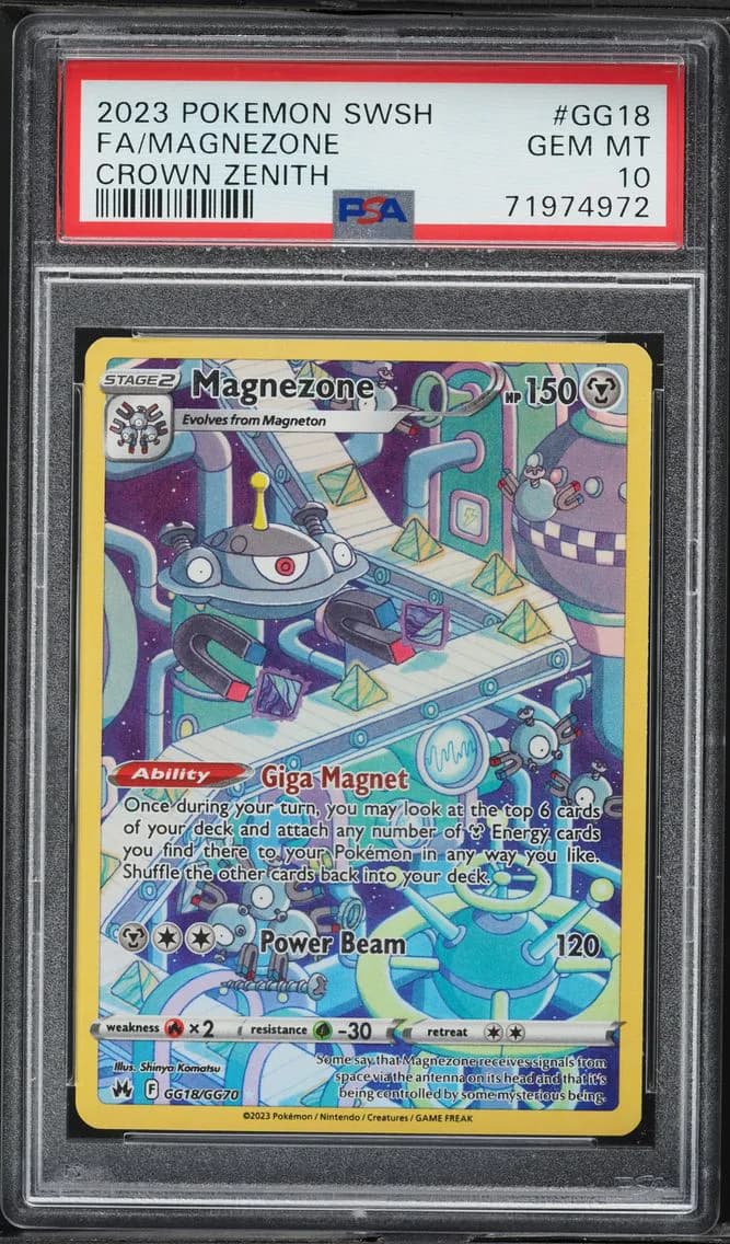 2023 #GG18 Full Art/Magnezone PSA 10 Sword and Shield Crown Zenith Pokemon