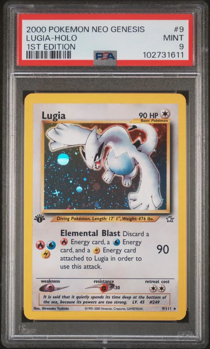 2000 #9 LUGIA-HOLO PSA 9 POKEMON NEO GENESIS 1ST EDITION