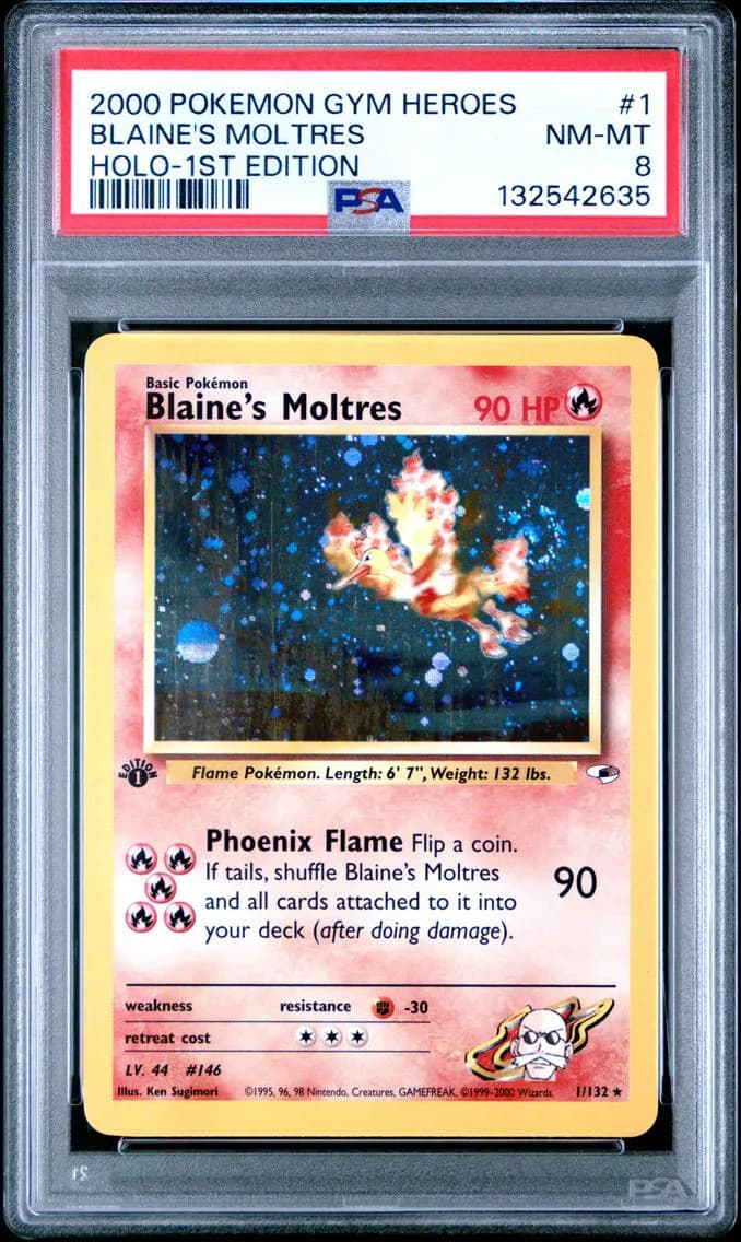 2000 #1 Blaine's Moltres PSA 8 Gym Heroes