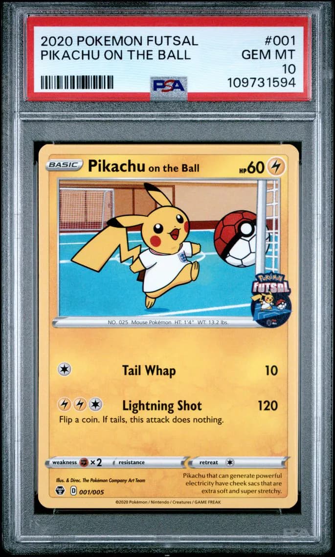 2020 #001 Pikachu on the Ball PSA 10 Futsal
