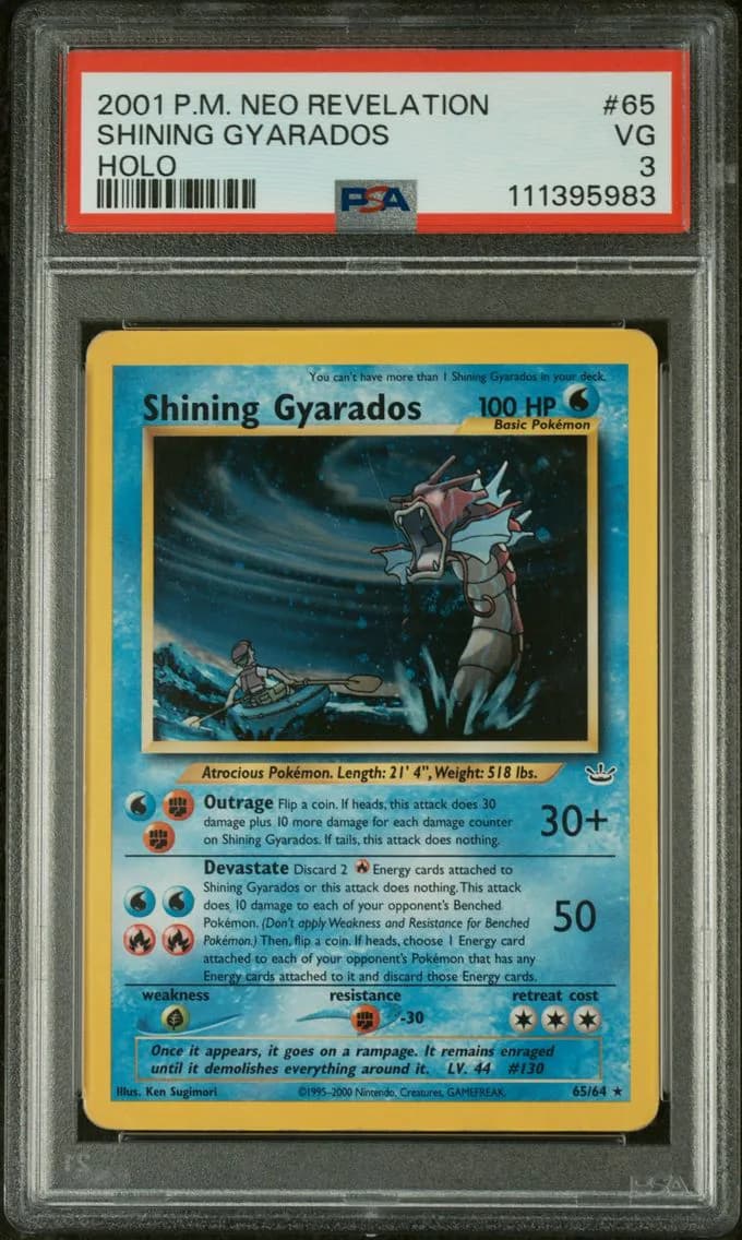 2001 #65 Shining Gyarados-Holo PSA 3 Neo Revelation