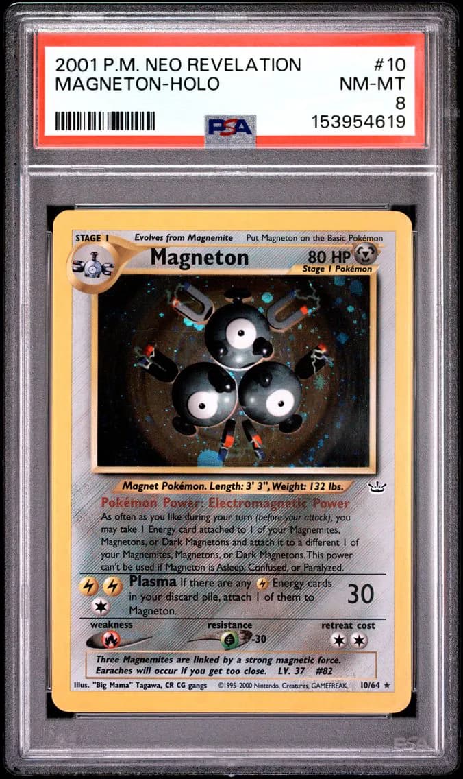2001 #10 Magneton-Holo PSA 8 Neo Revelation
