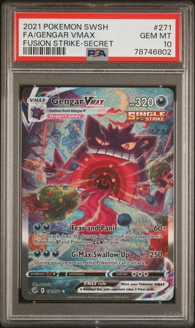 2021 #271 Full Art/Gengar Vmax PSA 10 Sword & Shield Fusion Strike