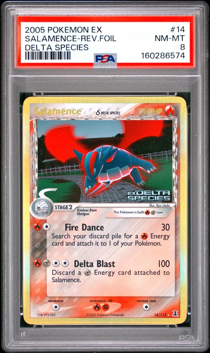 2005 #14 Salamence-Reverse Foil PSA 8 EX Delta Species
