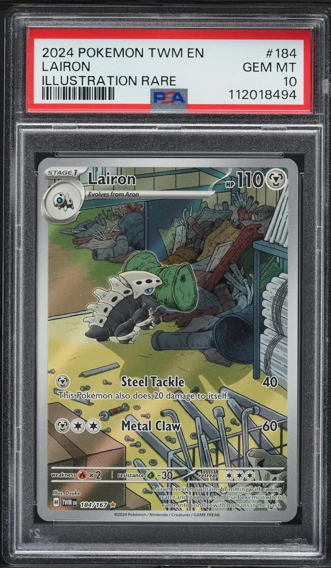 2024 #184 Lairon PSA 10 Twm EN-Twilight Masquerade Pokemon