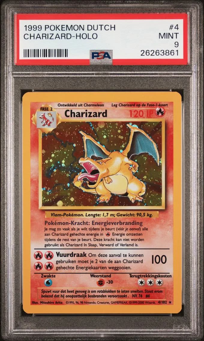 1999 #4 Charizard-Holo PSA 9 Dutch Pokemon