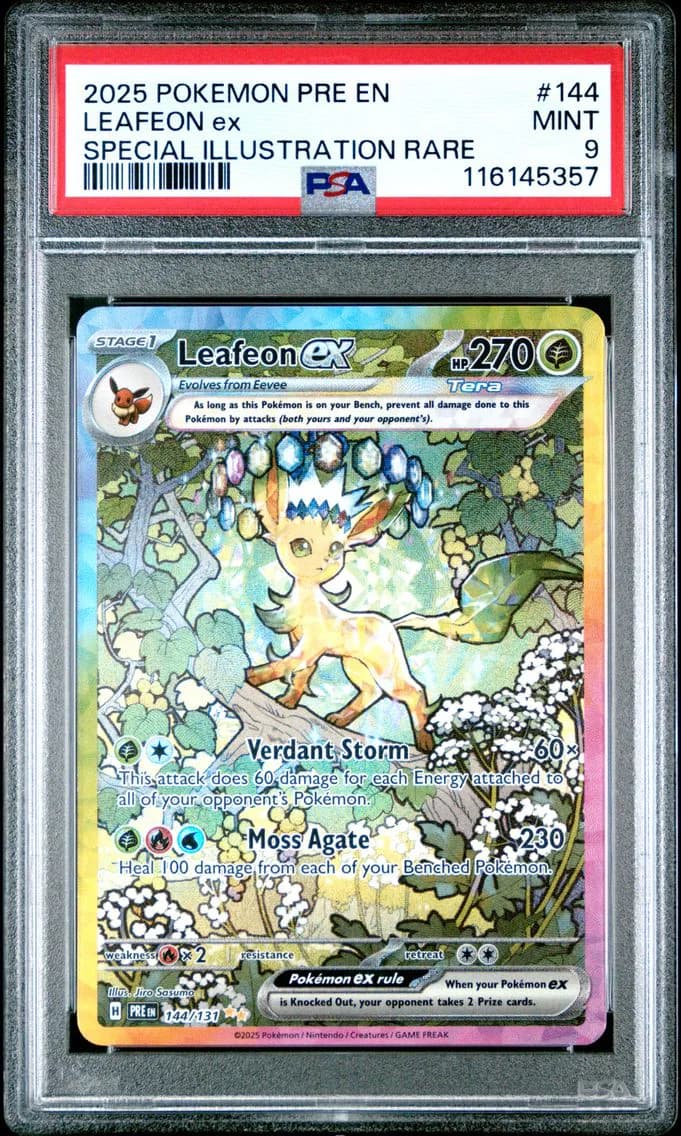 2025 #144 Leafeon EX PSA 9 Pre EN-Prismatic Evolutions Pokemon
