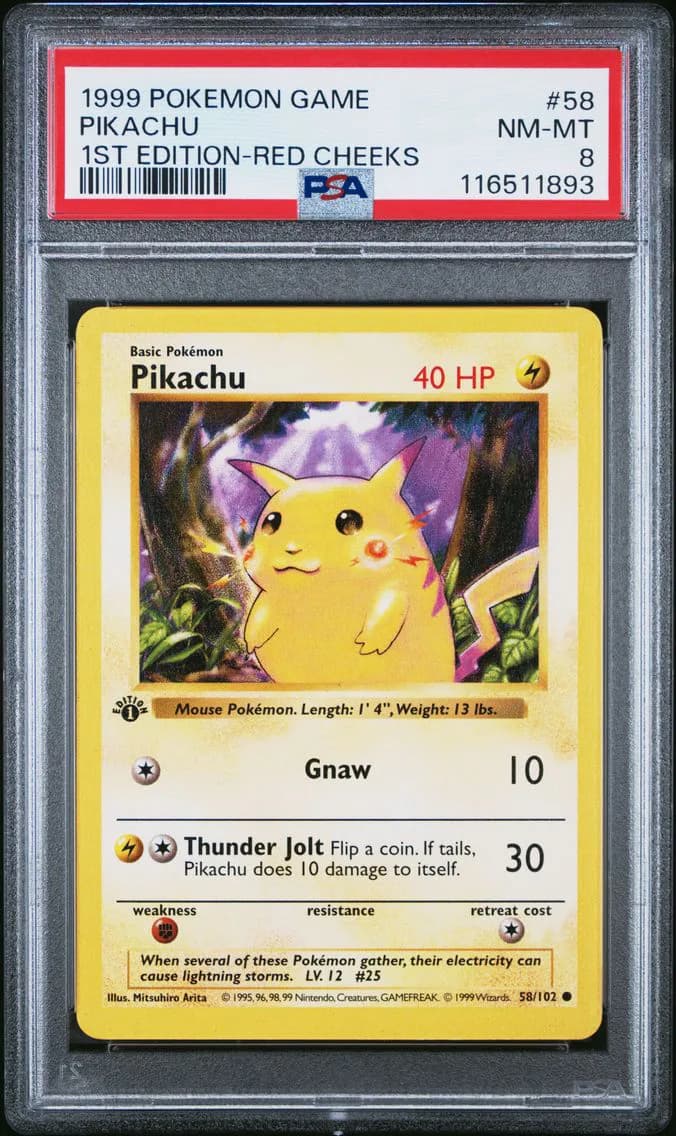 1999 #58 PIKACHU PSA 8 Game