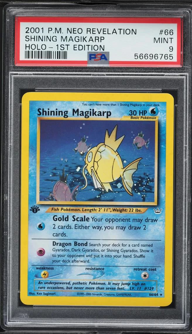 2001 #66 Shining Magikarp-Holo 1st Edition PSA 9 Neo Revelation Pokemon