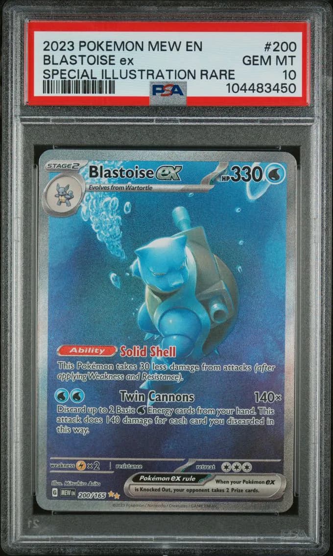 2023 #200 Blastoise EX PSA 10 Mew EN-151