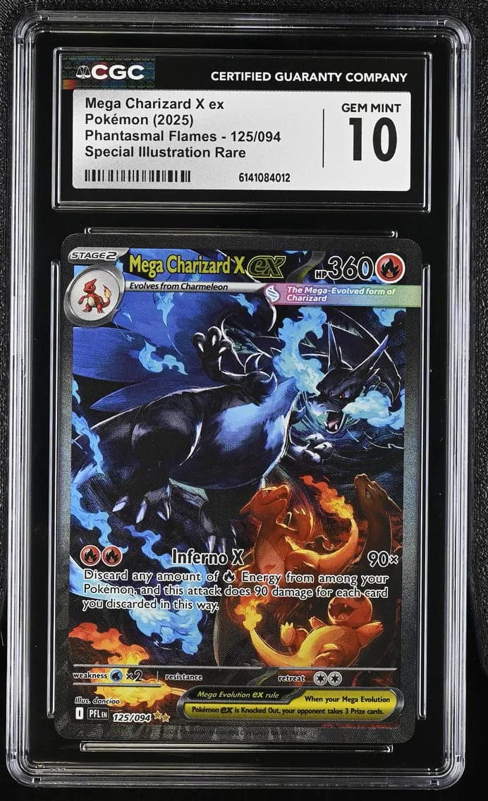 2025 #125 Mega Charizard X ex CGC 10 Phantasmal Flames - PFL EN - English