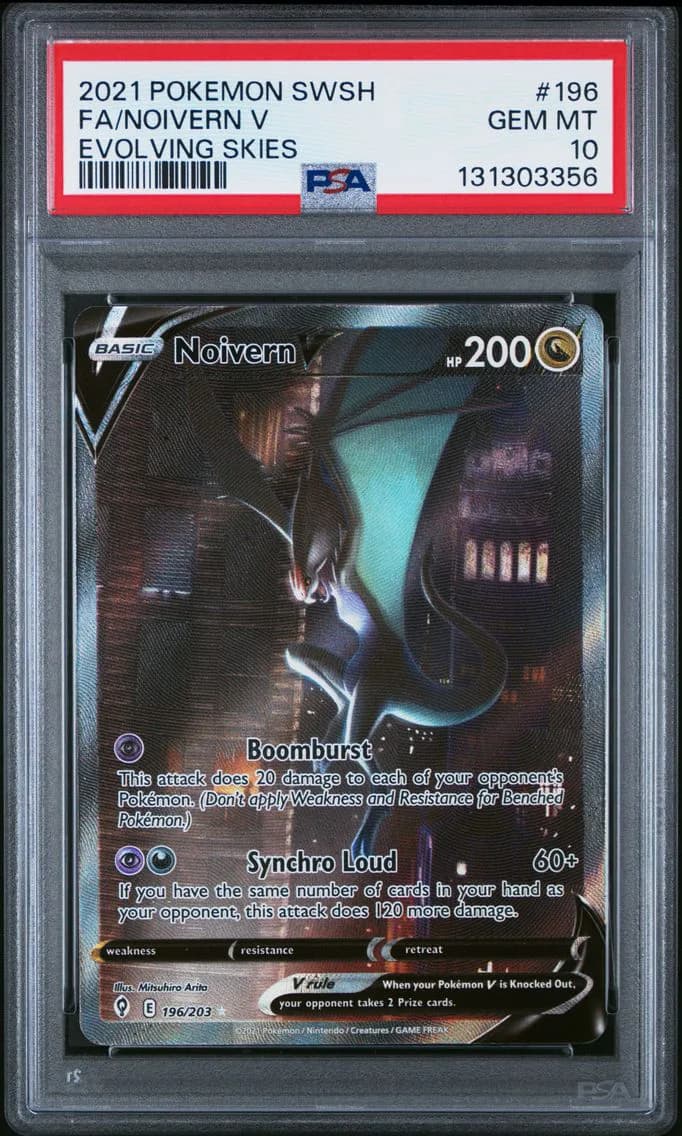 2021 #196 Full Art/Noivern V PSA 10 Sword & Shield Evolving Skies