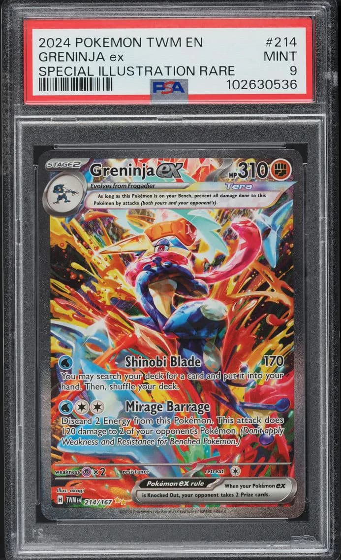2024 #214 SV TWILIGHT MASQUERADE SIR GRENINJA EX PSA 9 POKEMON