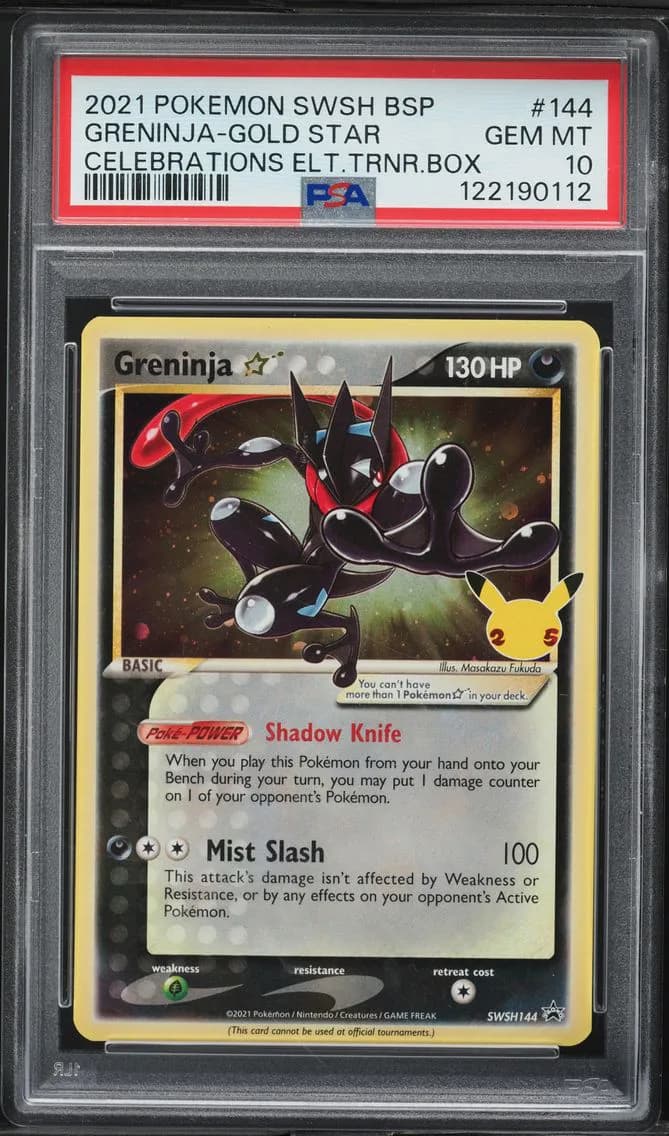 2021 #144 Greninja-Gold Star PSA 10 Swsh Black Star Promo Pokemon