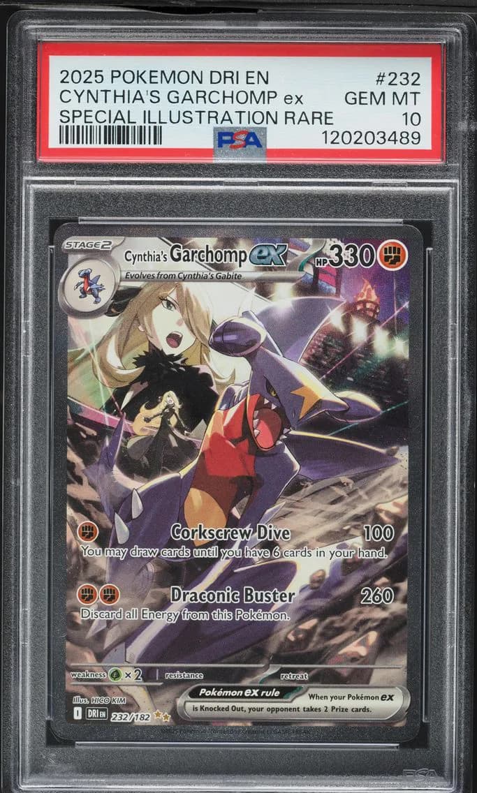 2025 #232 Cynthia's Garchomp EX PSA 10 Dri EN-Destined Rivals Pokemon