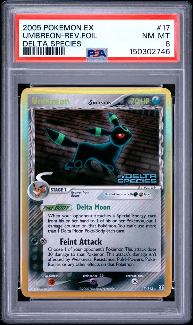 2005 #17 Umbreon-Reverse Foil PSA 8 EX Delta Species