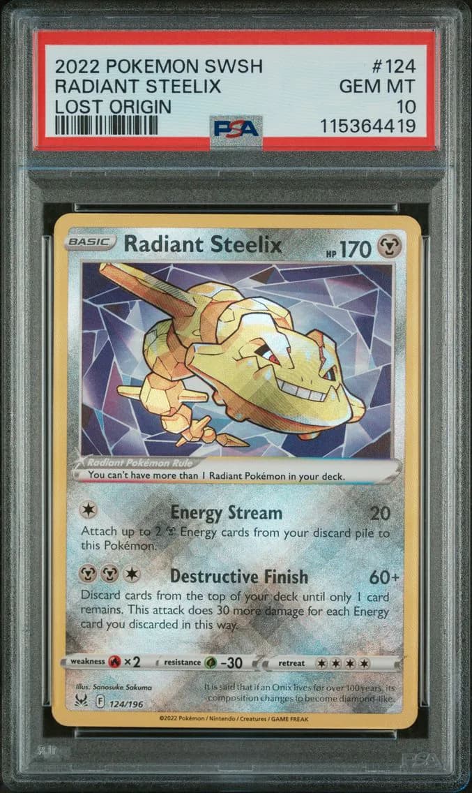 2022 #124 Radiant Steelix PSA 10 Sword & Shield Lost Origin