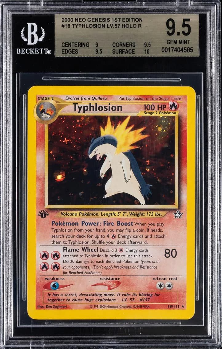 2000 #18 Typhlosion BGS 9.5 Neo Genesis | 1st Edition