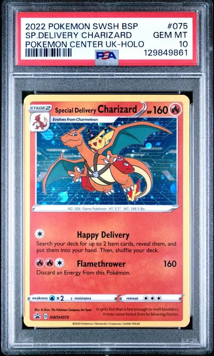 2022 #075 Special Delivery Charizard-Holo PSA 10 Swsh Black Star Promo Pokemon