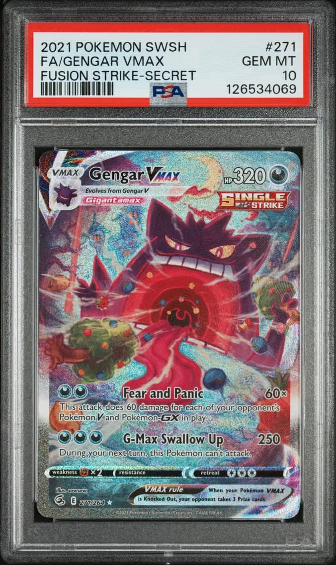 2021 #271 Full Art/Gengar Vmax PSA 10 Sword & Shield Fusion Strike