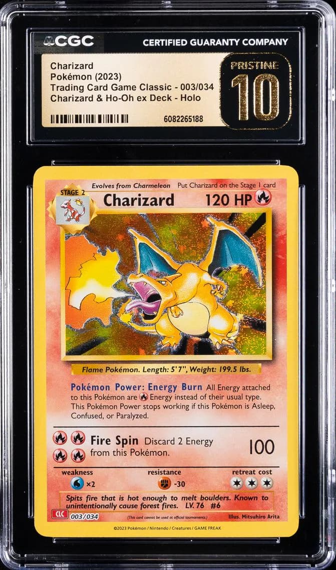 2023 #003 Charizard CGC 10 Pristine Clc-Trading Card Game Classic Charizard & HO-Oh EX Deck Pokemon