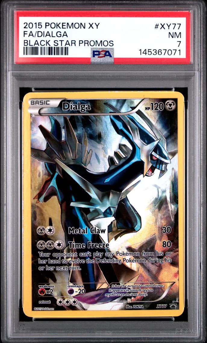 2015 #XY77 Full Art/Dialga PSA 7 XY Black Star Promos Pokemon