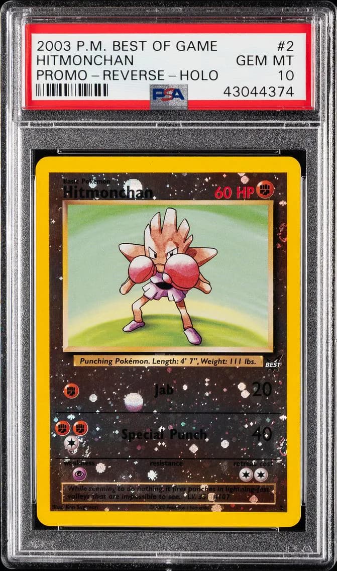 2003 #2 Hitmonchan-Reverse Foil PSA 10 Best of Game Promo Pokemon