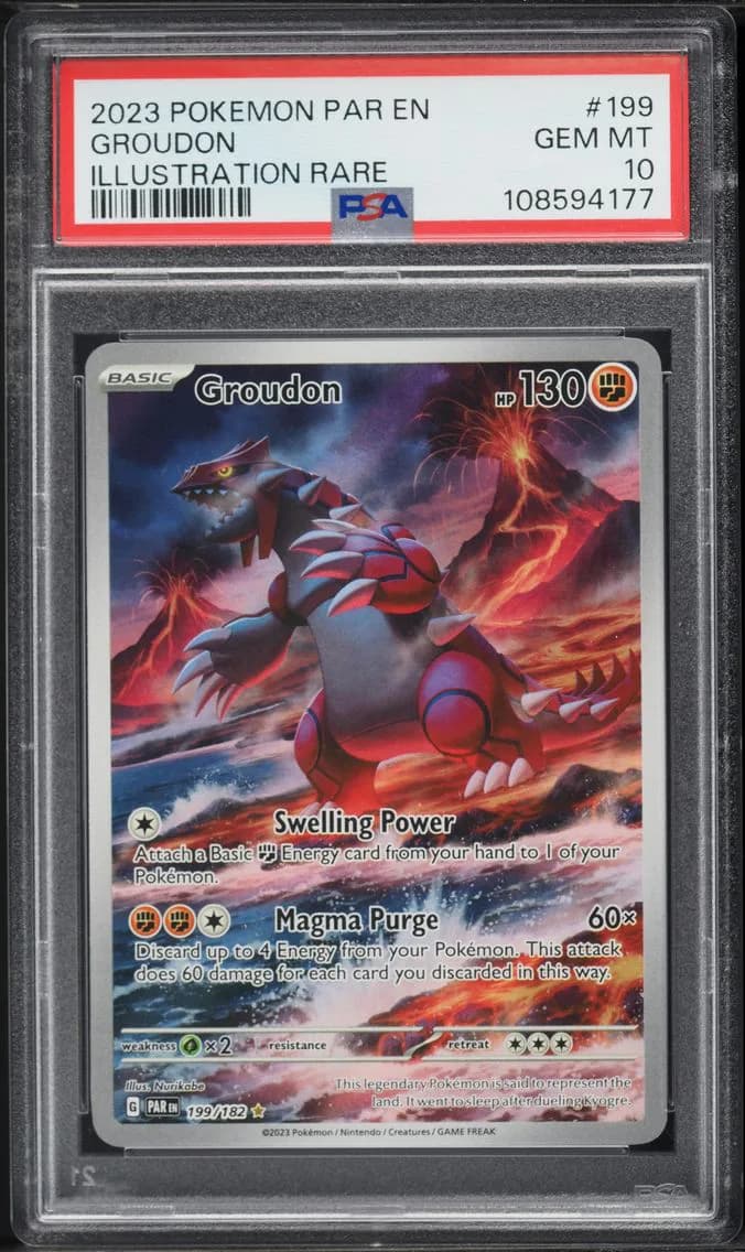 2023 #199 Groudon PSA 10 Par EN-Paradox Rift Pokemon