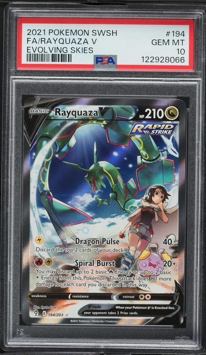 2021 #194 Full Art/Rayquaza V PSA 10 Sword & Shield Evolving Skies Pokemon