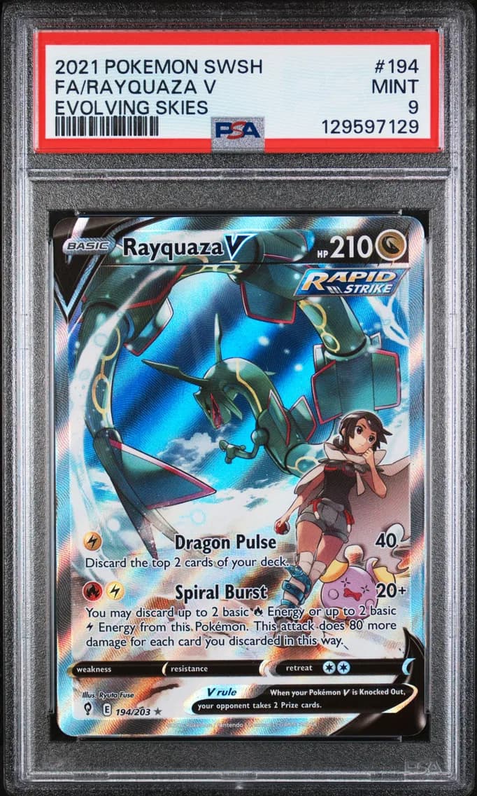 2021 #194 Full Art/Rayquaza V PSA 9 Sword & Shield Evolving Skies