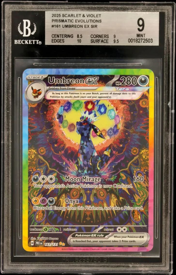 2025 #161 Umbreon ex SIR BGS 9 TCG Scarlet & Violet Prismatic Evolutions