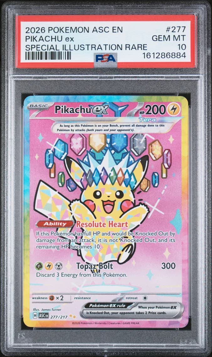 2026 #277 Pikachu EX PSA 10 Asc EN-Ascended Heroes