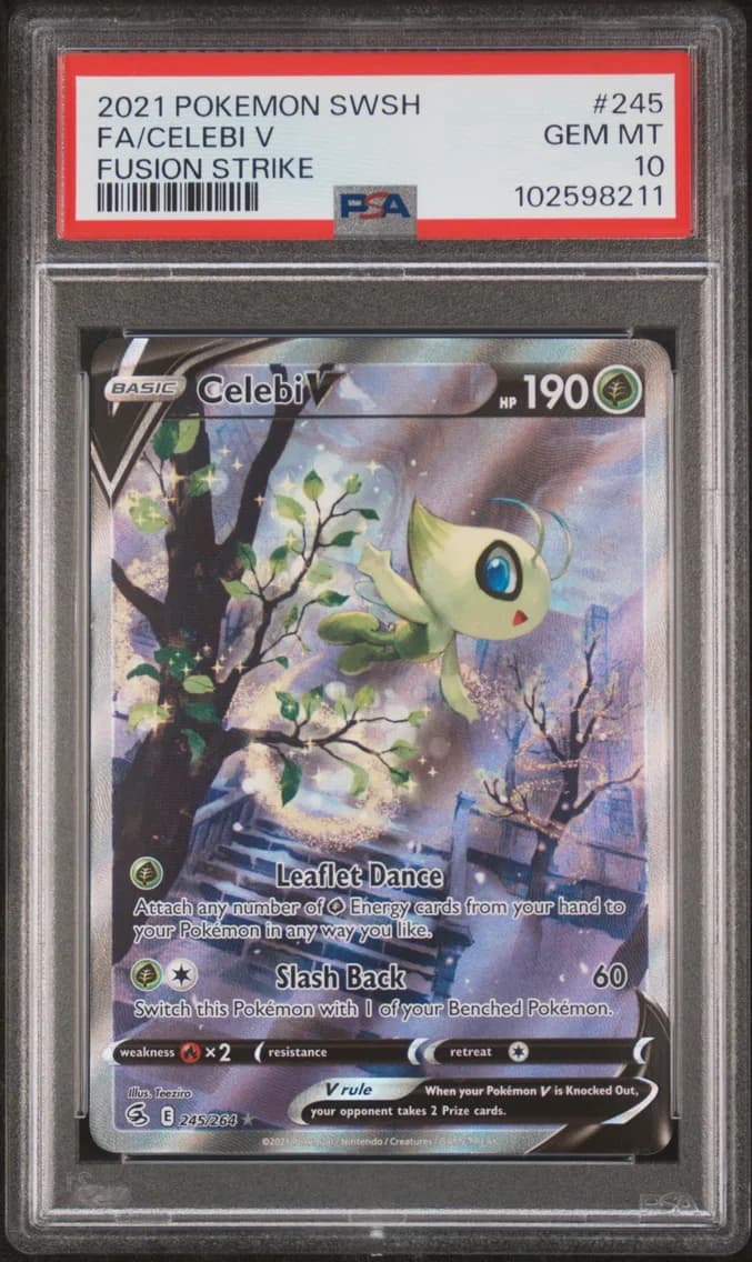 2021 #245 Full Art/Celebi V PSA 10 Sword & Shield Fusion Strike