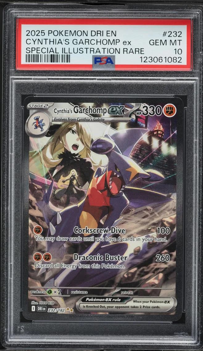 2025 #232 Cynthia's Garchomp EX PSA 10 Dri EN-Destined Rivals Pokemon