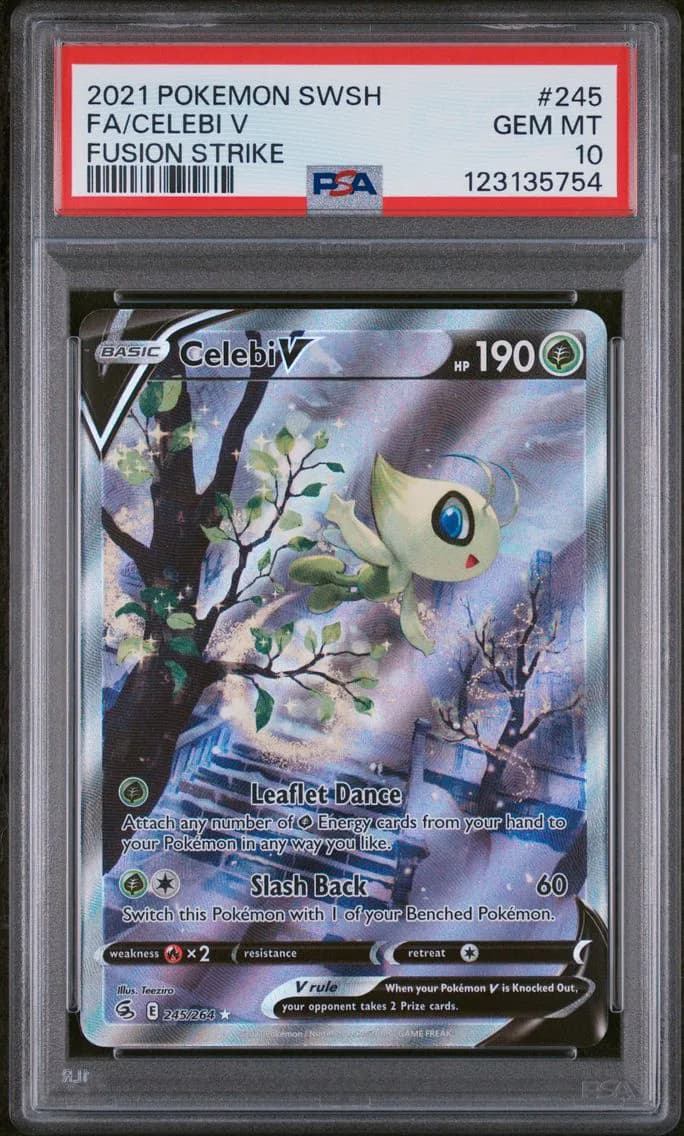 2021 #245 Full Art/Celebi V PSA 10 Sword & Shield Fusion Strike Pokemon