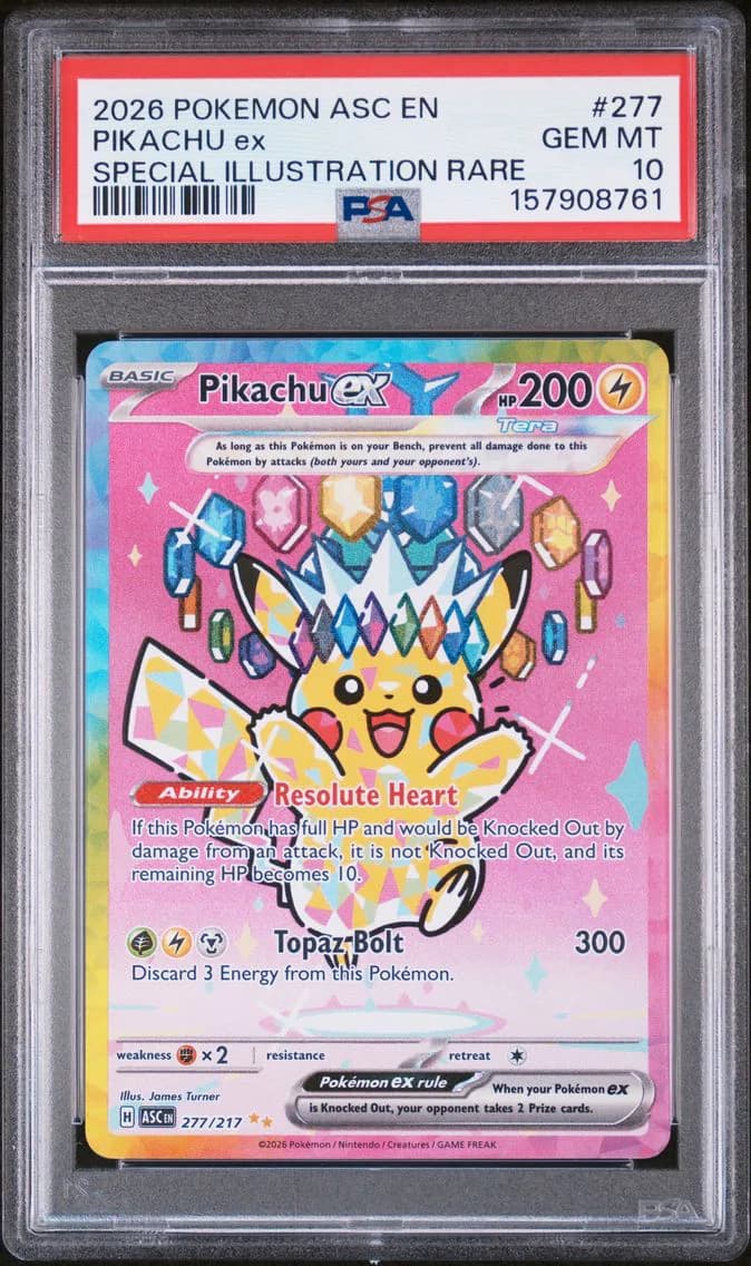 2026 #277 Pikachu EX PSA 10 Asc EN-Ascended Heroes