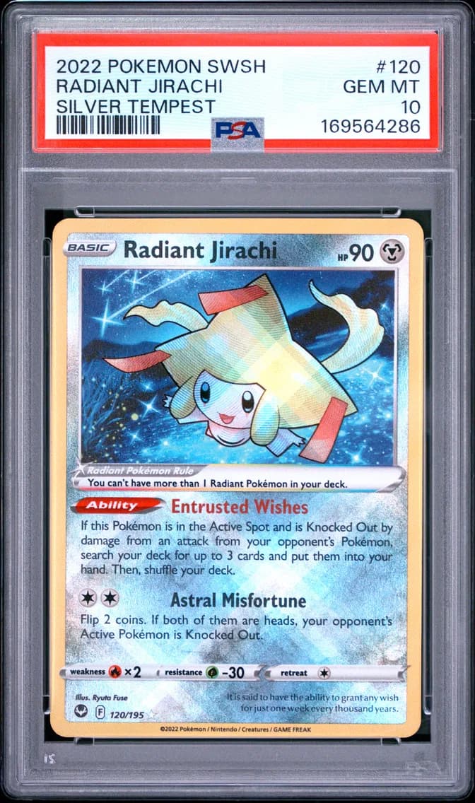 2022 #120 Radiant Jirachi PSA 10 Sword & Shield Silver Tempest