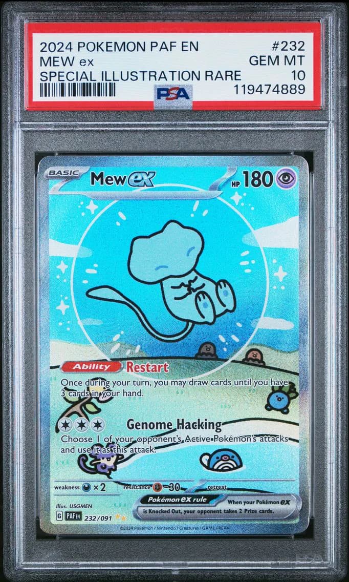 2024 #232 Mew EX PSA 10 Paf EN-Paldean Fates