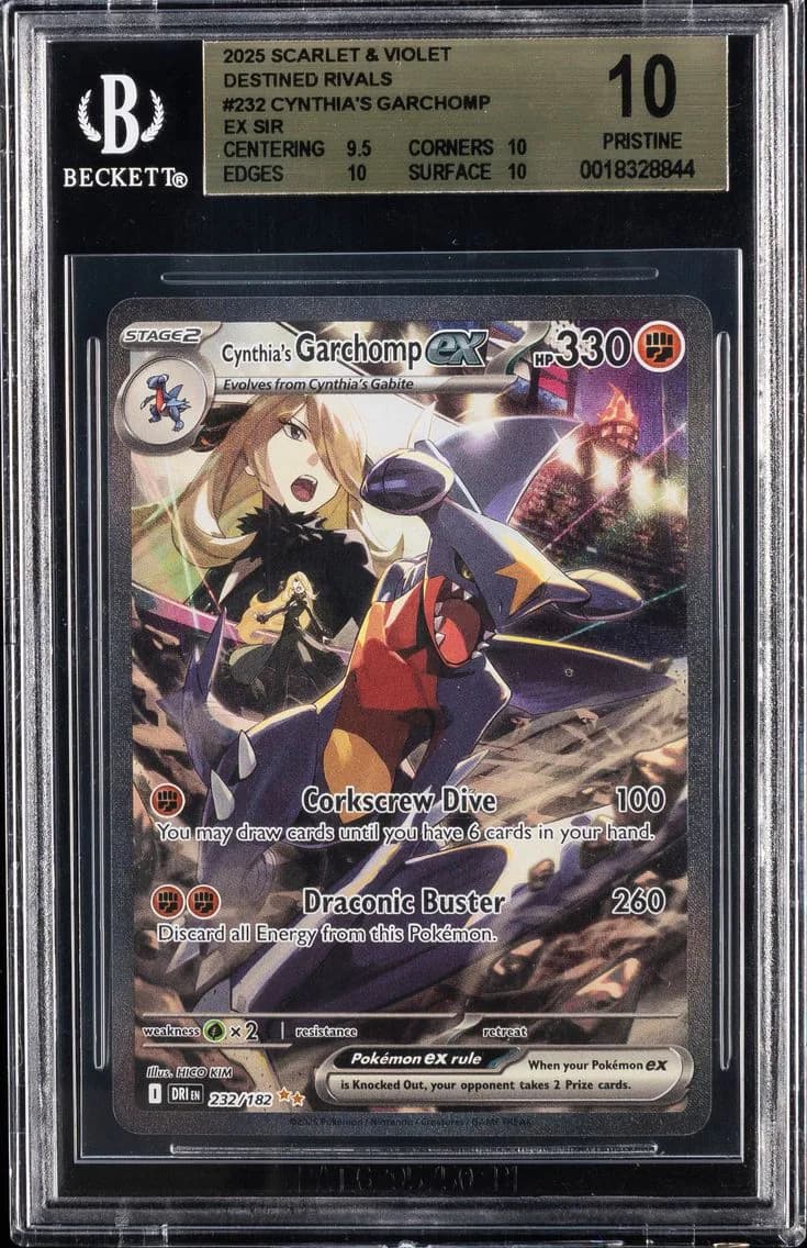 2025 #232 Cynthia's Garchomp EX BGS 10 Dri EN-Destined Rivals Pokemon